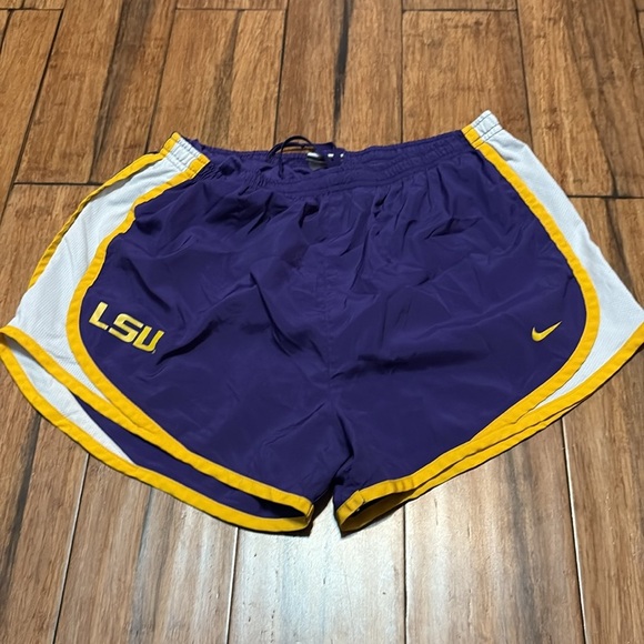 Nike LSU Tigers Purple Running Shorts Womens Size Medium Dri Fit - Picture 2 of 8